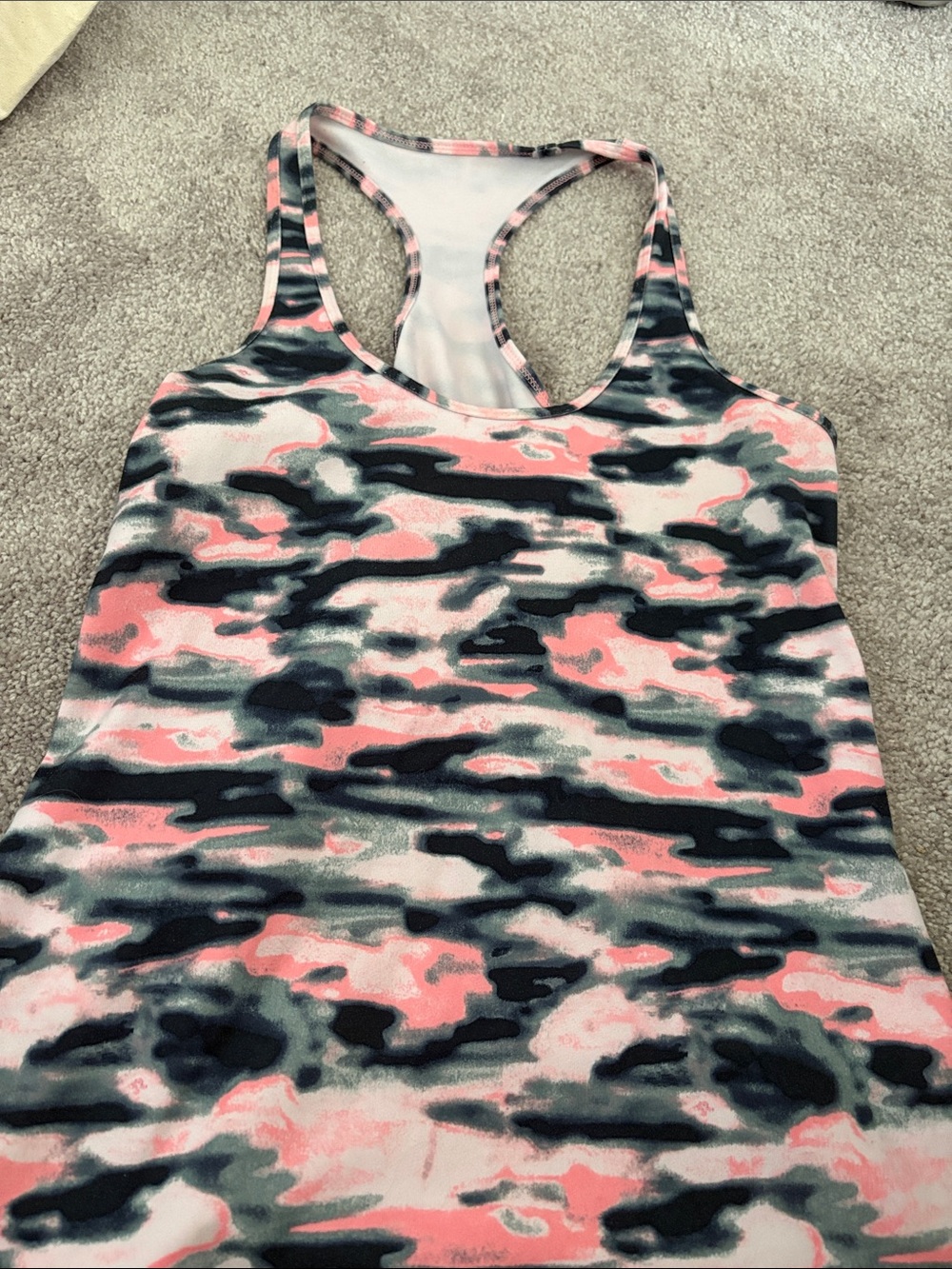 lululemon athletica Pink & Gray Camo Racerback Tank